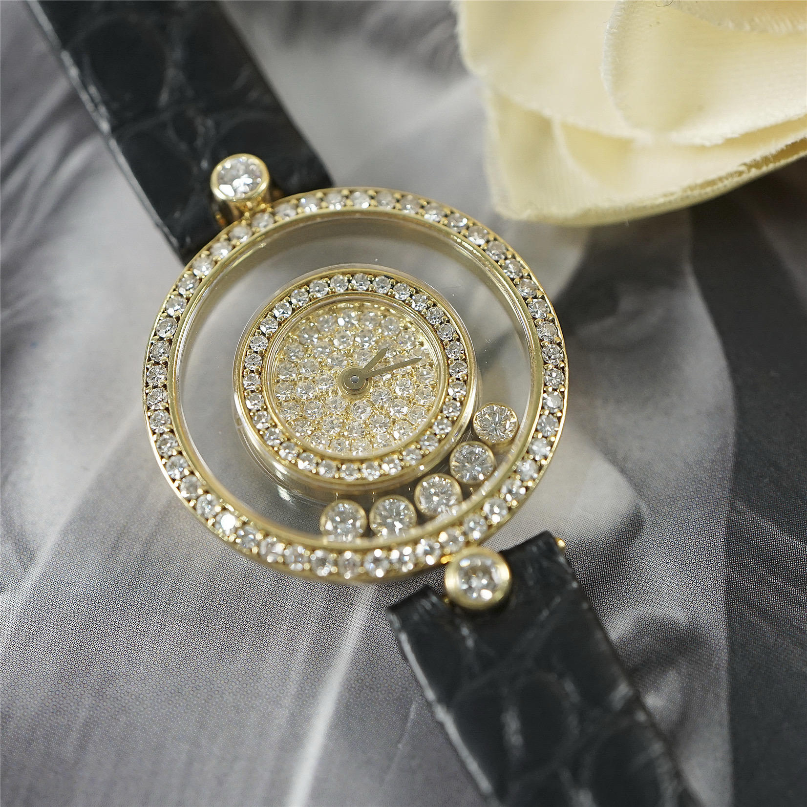 95新 Chopard/萧邦 萧邦 24mm 快乐钻满钻