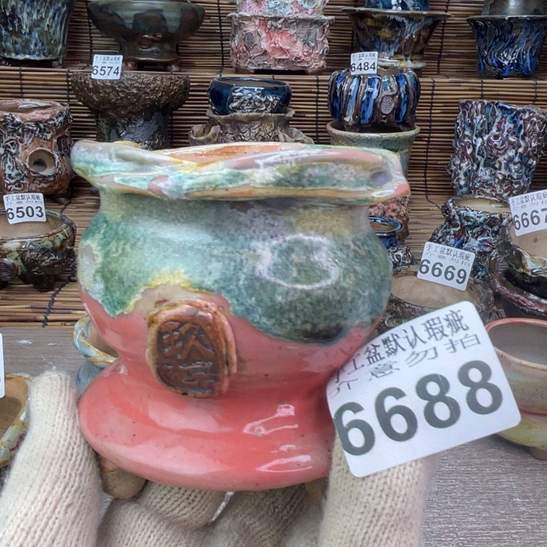 手工花盆默认瑕疵完美者勿拍