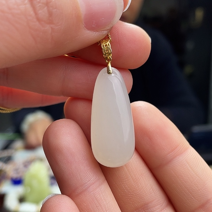 和田玉挂件银S925镶嵌