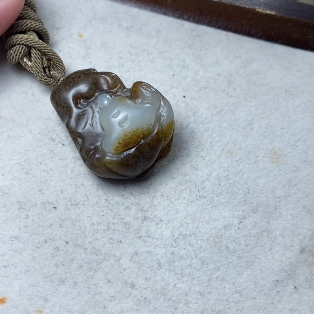 和田玉未镶嵌颈饰新疆且末糖白悟道11