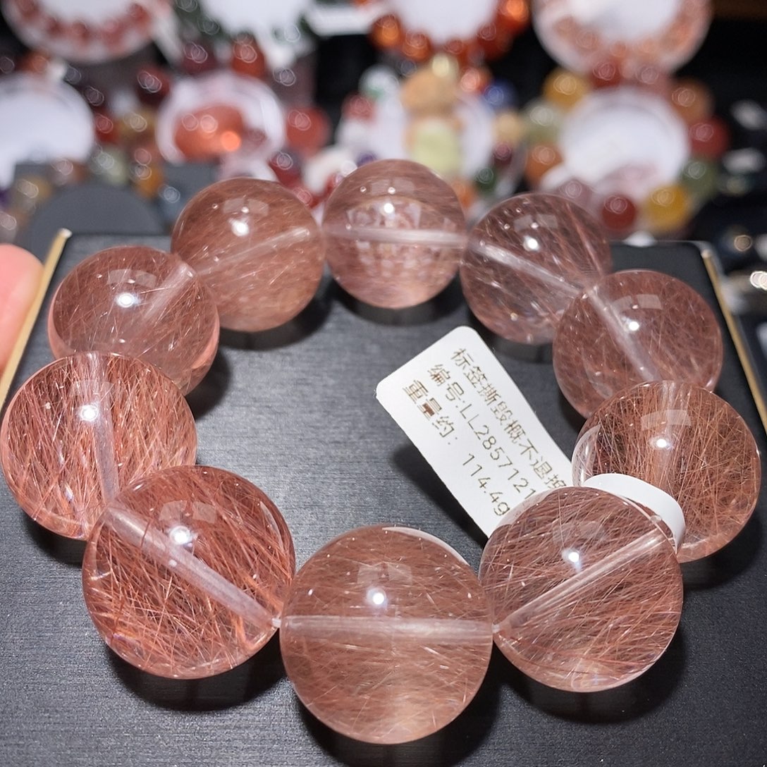 水晶手链未镶嵌F粉兔毛20