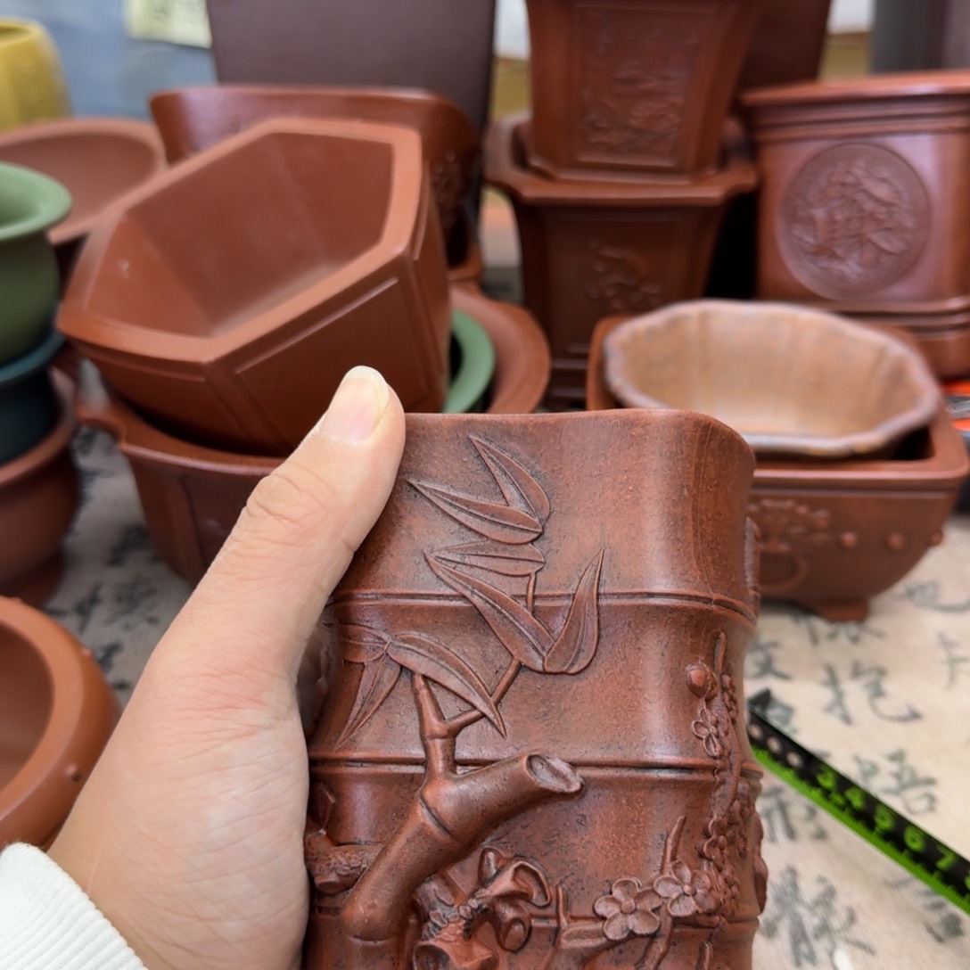 紫砂花盆宜兴紫砂正品8x10