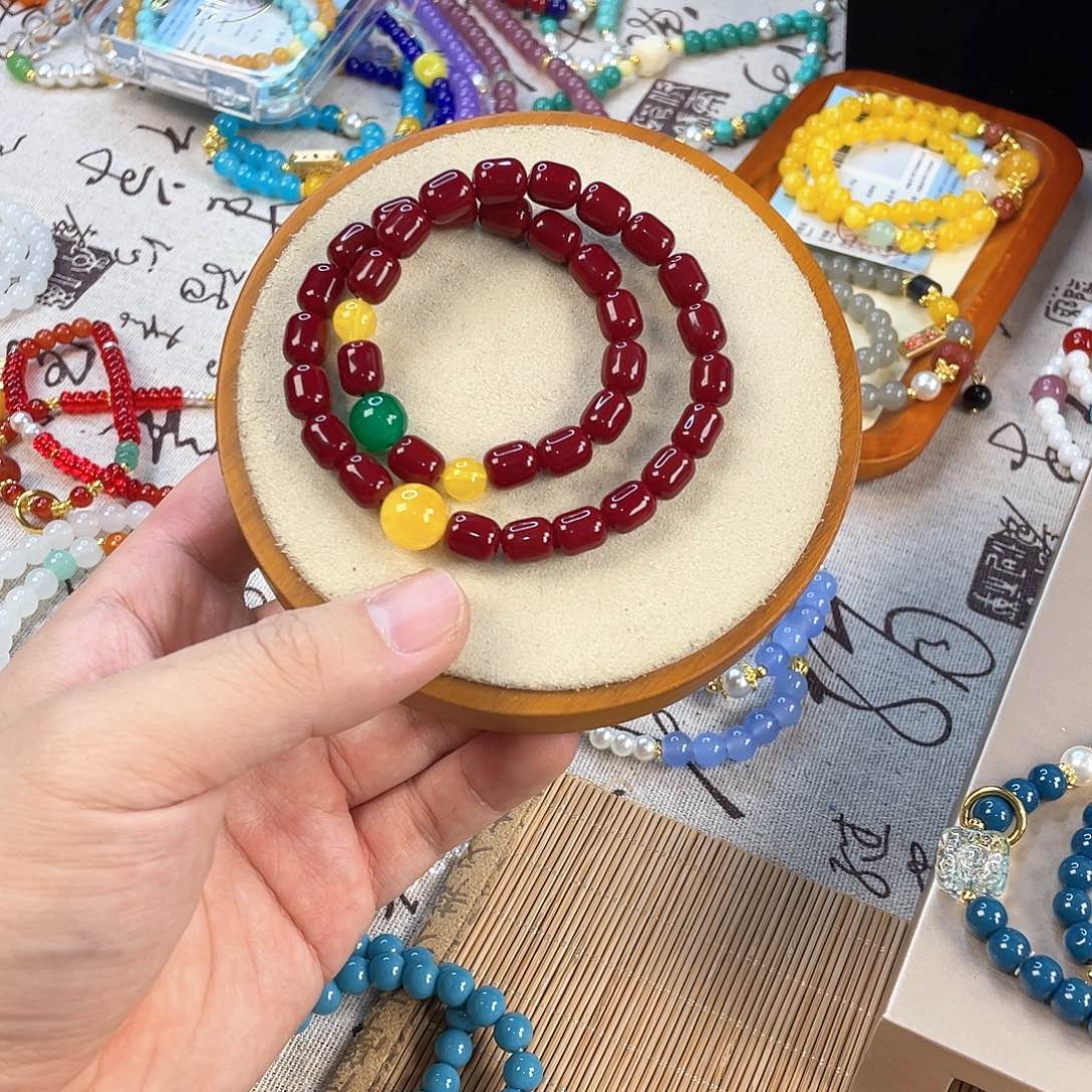 南红玛瑙手饰银S925镀金镶嵌