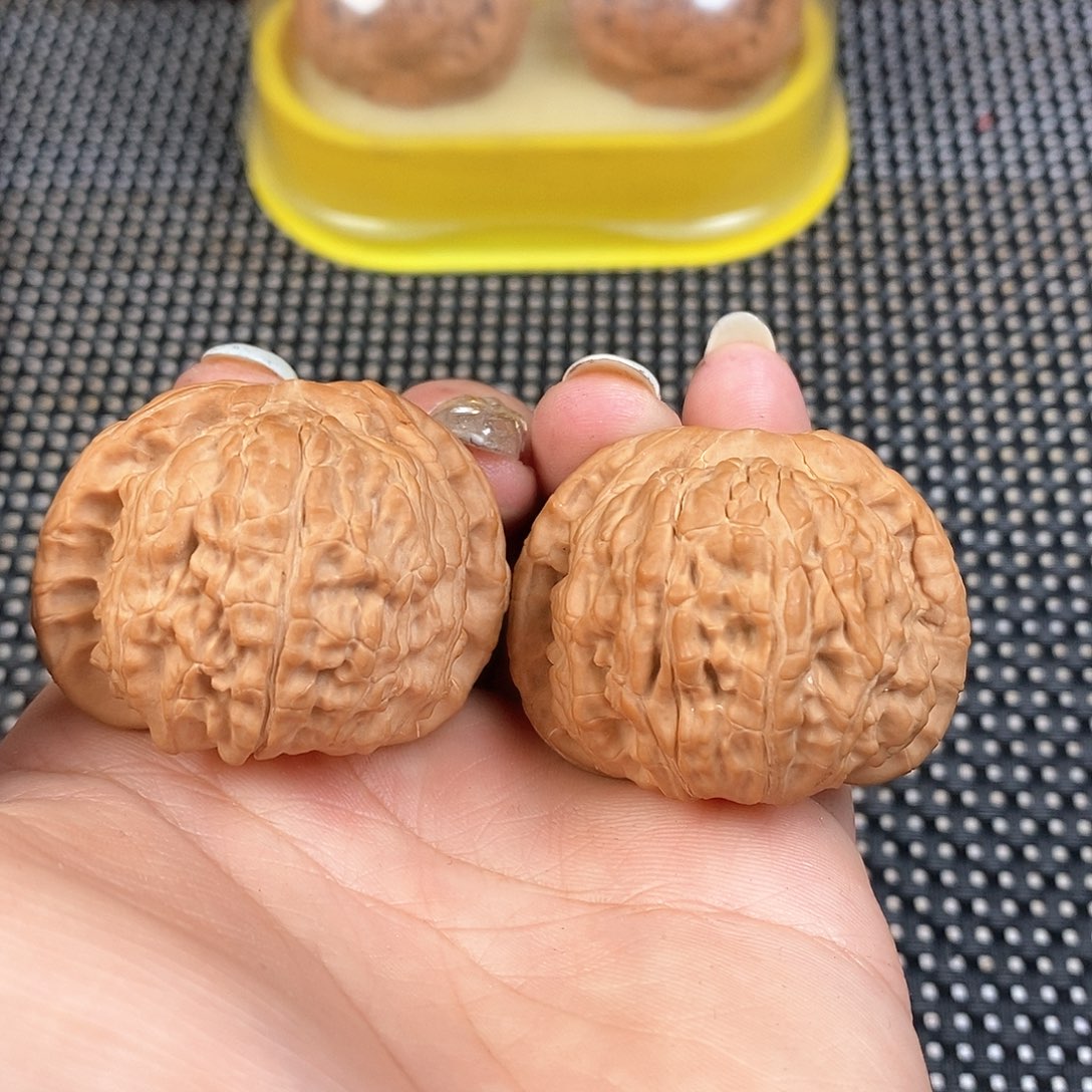 文玩核桃把件42尺白狮子全品