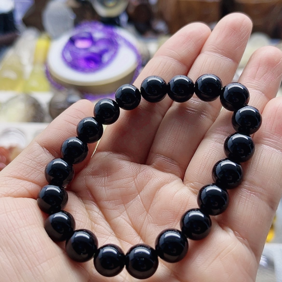 【闪购商品】水晶黑水晶手串未镶嵌企****悦