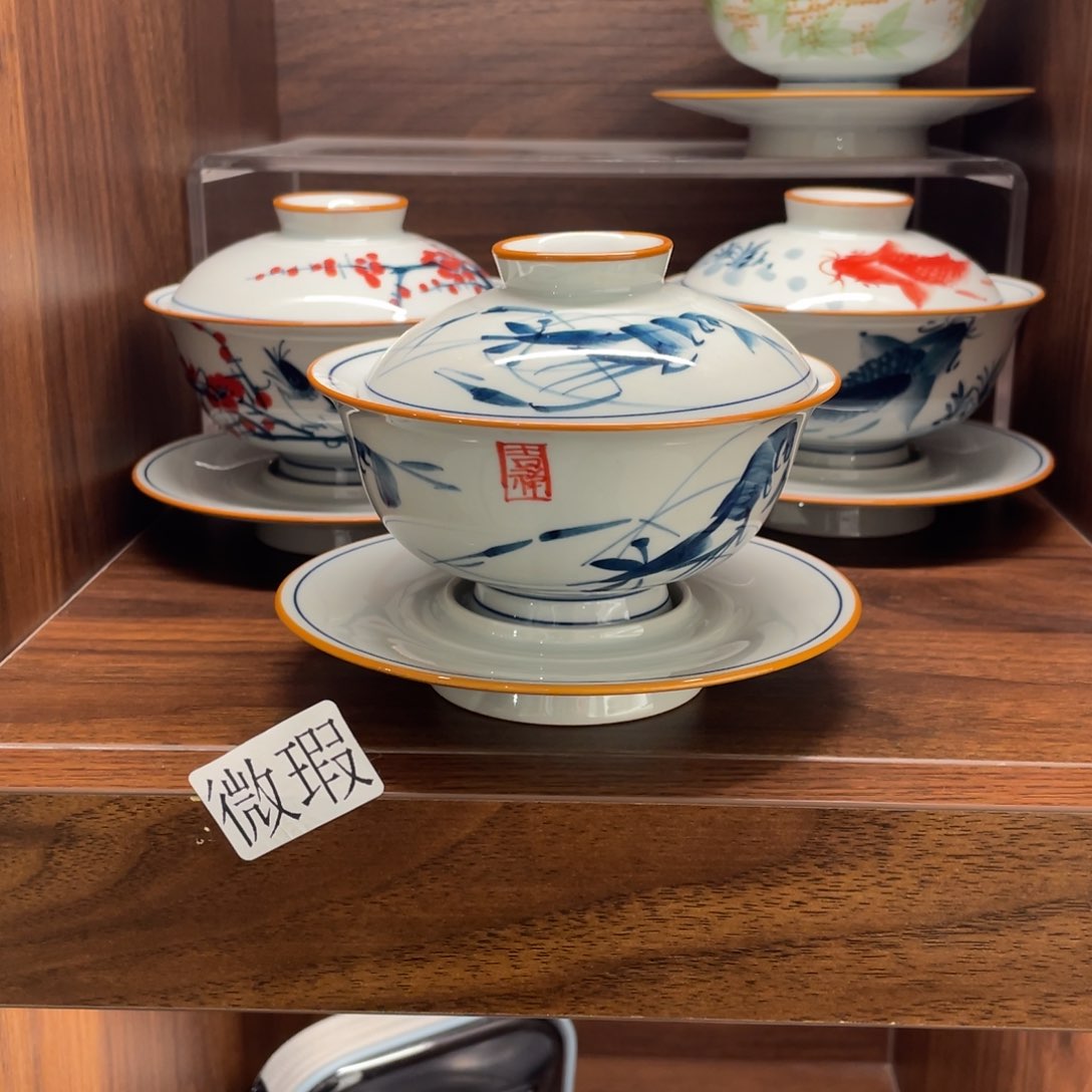 微瑕釉下彩纯手绘