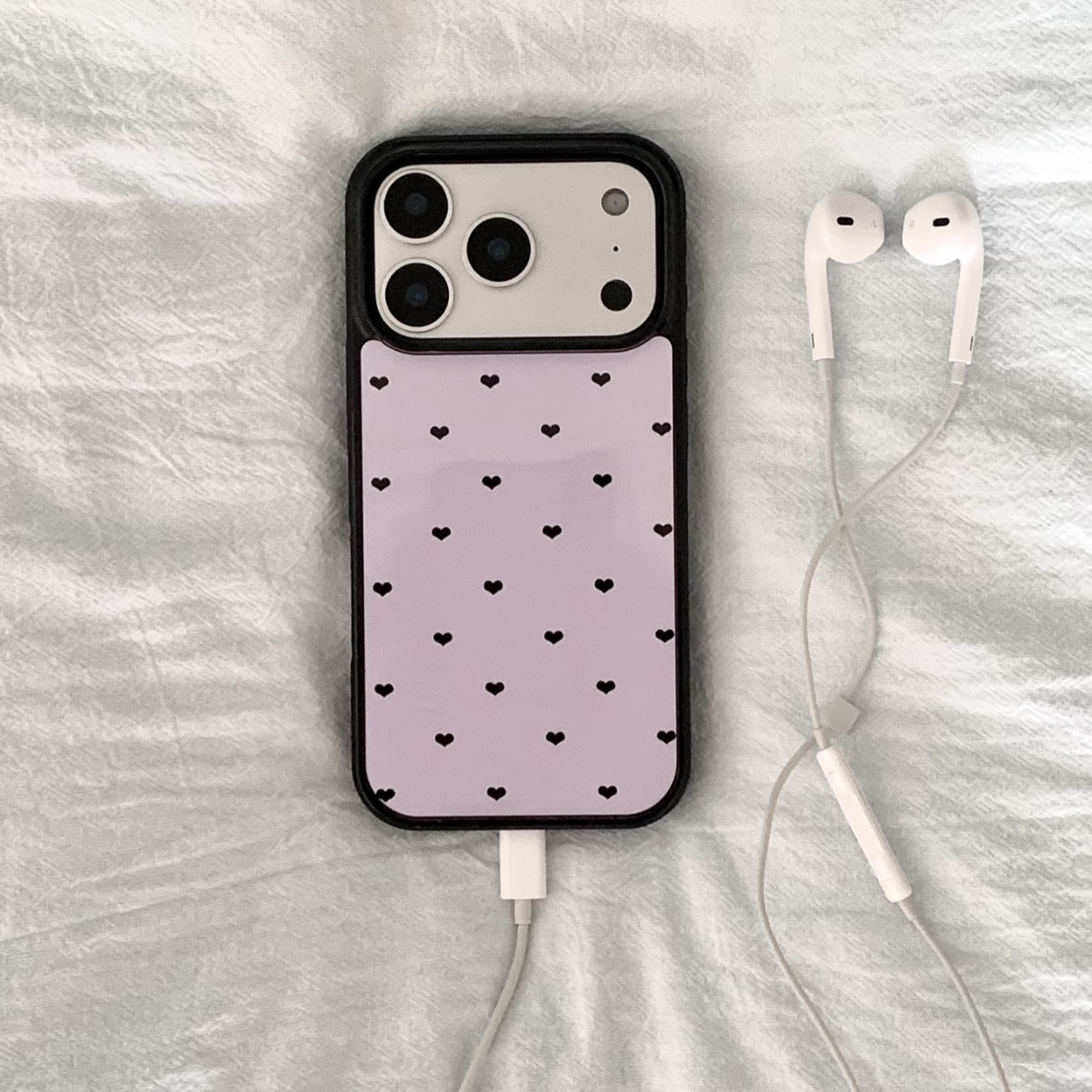 韩系粉色心温柔简约适用苹果17promax玻璃手机壳iPhone16小众15