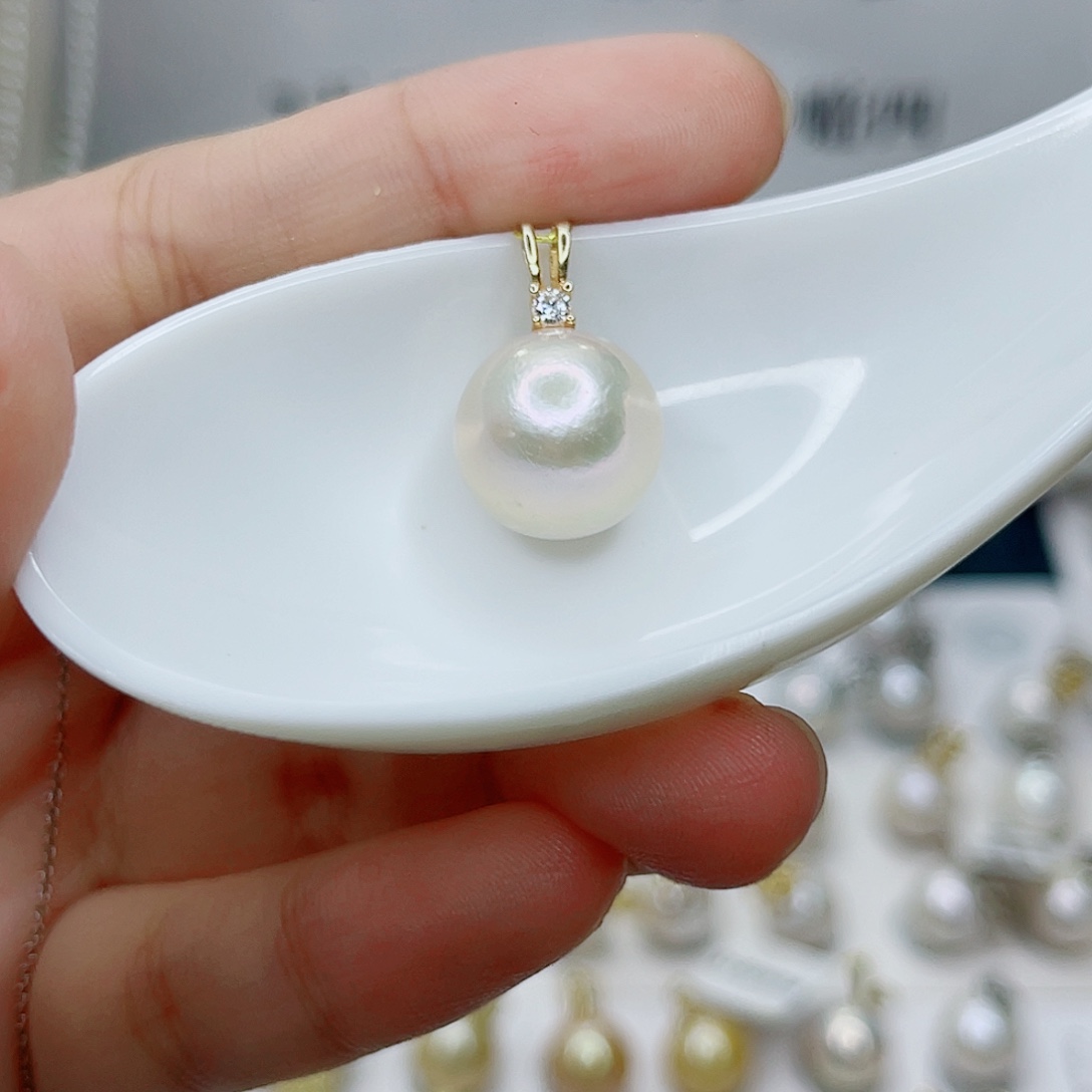 淡水珍珠银S925镶嵌吊坠(不含链)