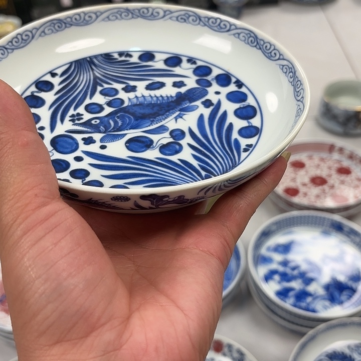 瓷片青花鱼藻大胡乘景德镇