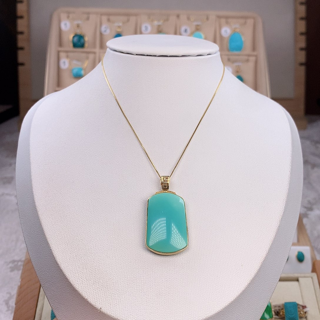 绿松石颈饰18K金镶嵌月*