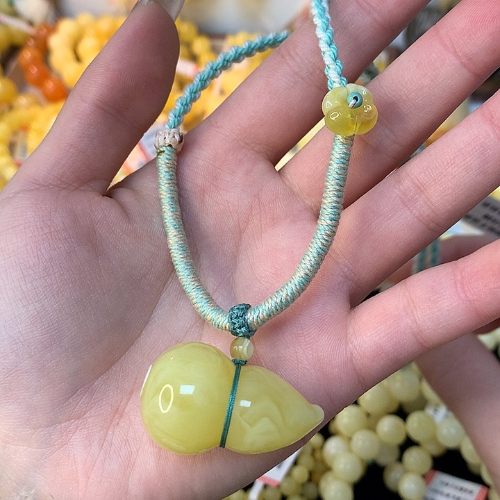 琥珀手链未镶嵌蜜蜡吊坠项链