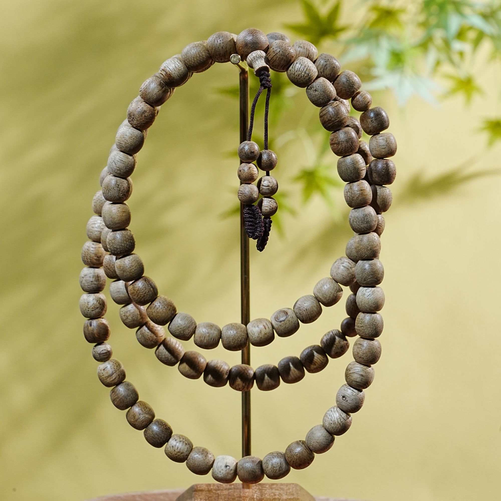 柬埔寨虫漏料桶珠多圈沉香手串 0.7*0.8cm 15.39g T251008042 F