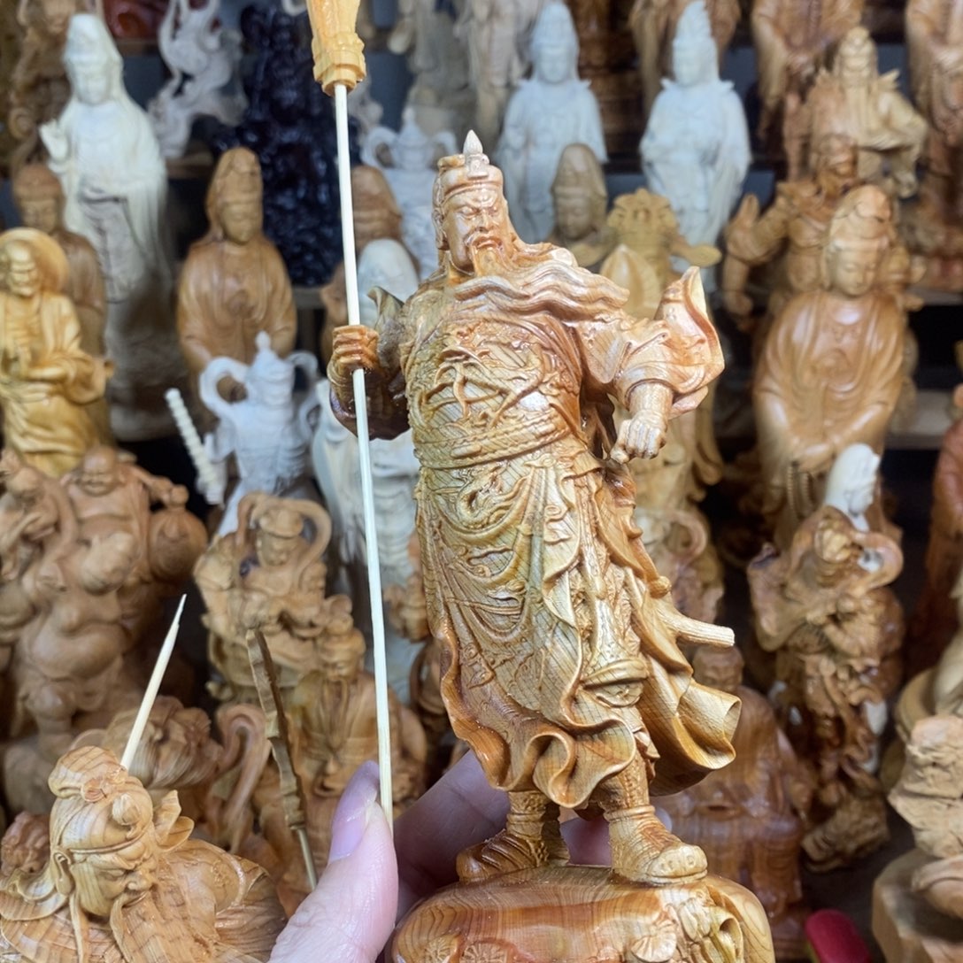 望***斗木崖柏18高立刀关公微瑕裂