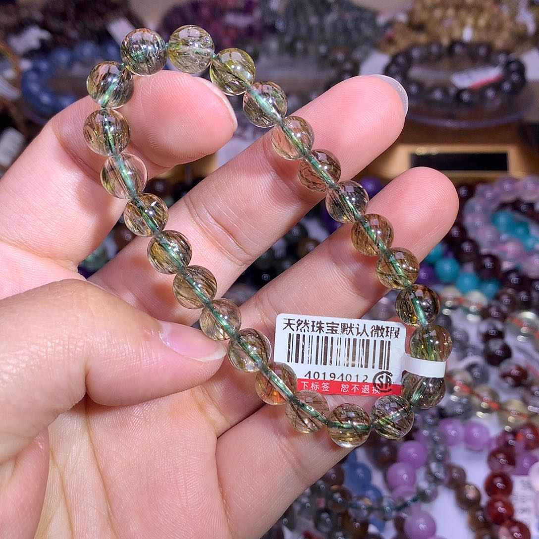 水晶手链未镶嵌8.4mm绿碧发