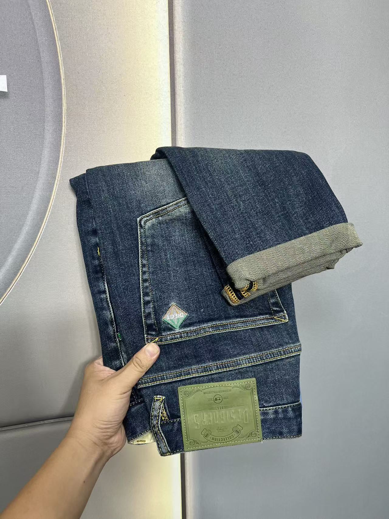 【秋季大牛】修身小直筒牛仔裤男2025春秋复古水洗深蓝保暖搭子裤子