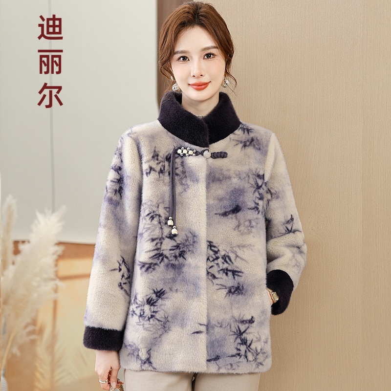 2025冬季新款妈妈装时尚保暖外套立领新中式百搭洋气气质大衣