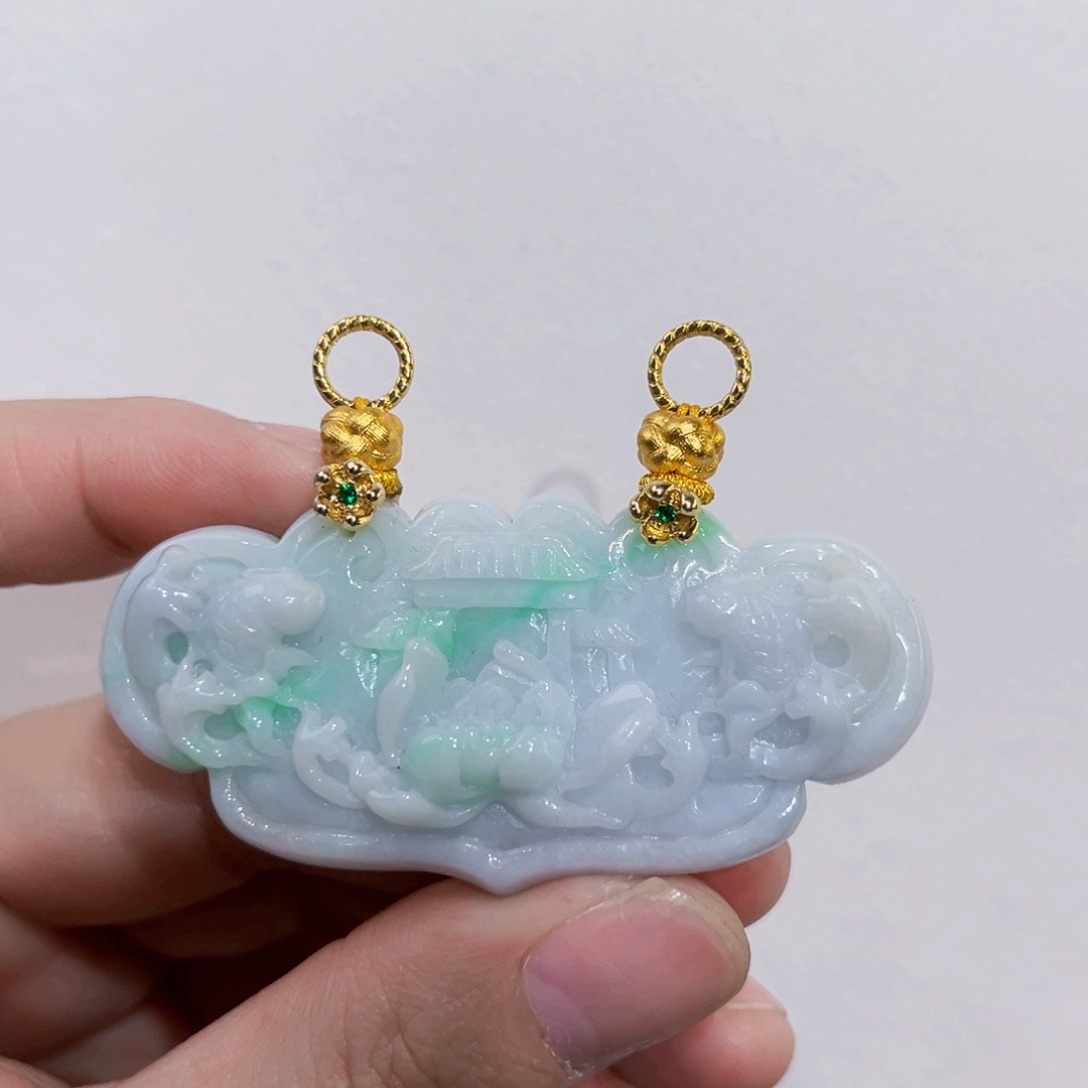 翡翠未镶嵌吊坠(赠链)代编织