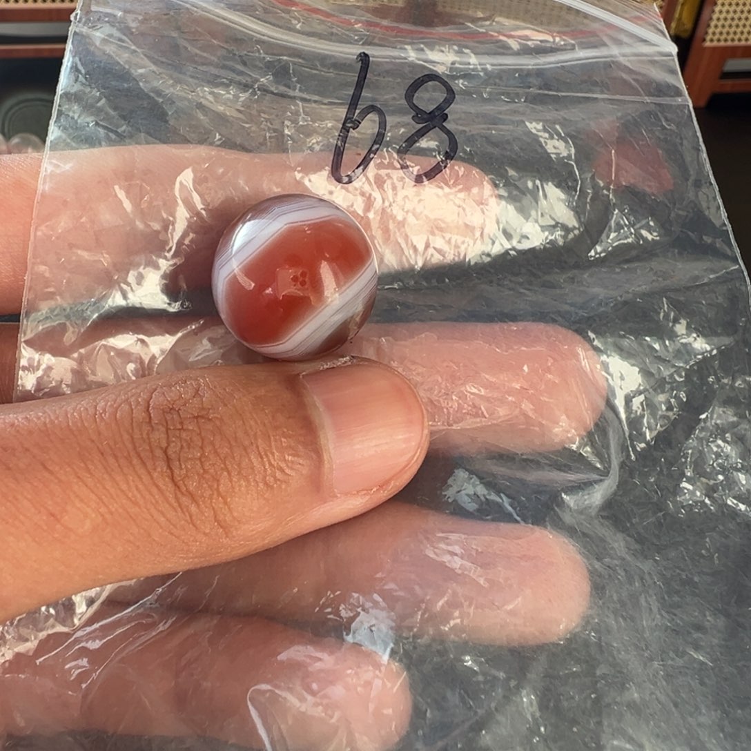 南红玛瑙未镶嵌配饰68号南红单珠18.5+