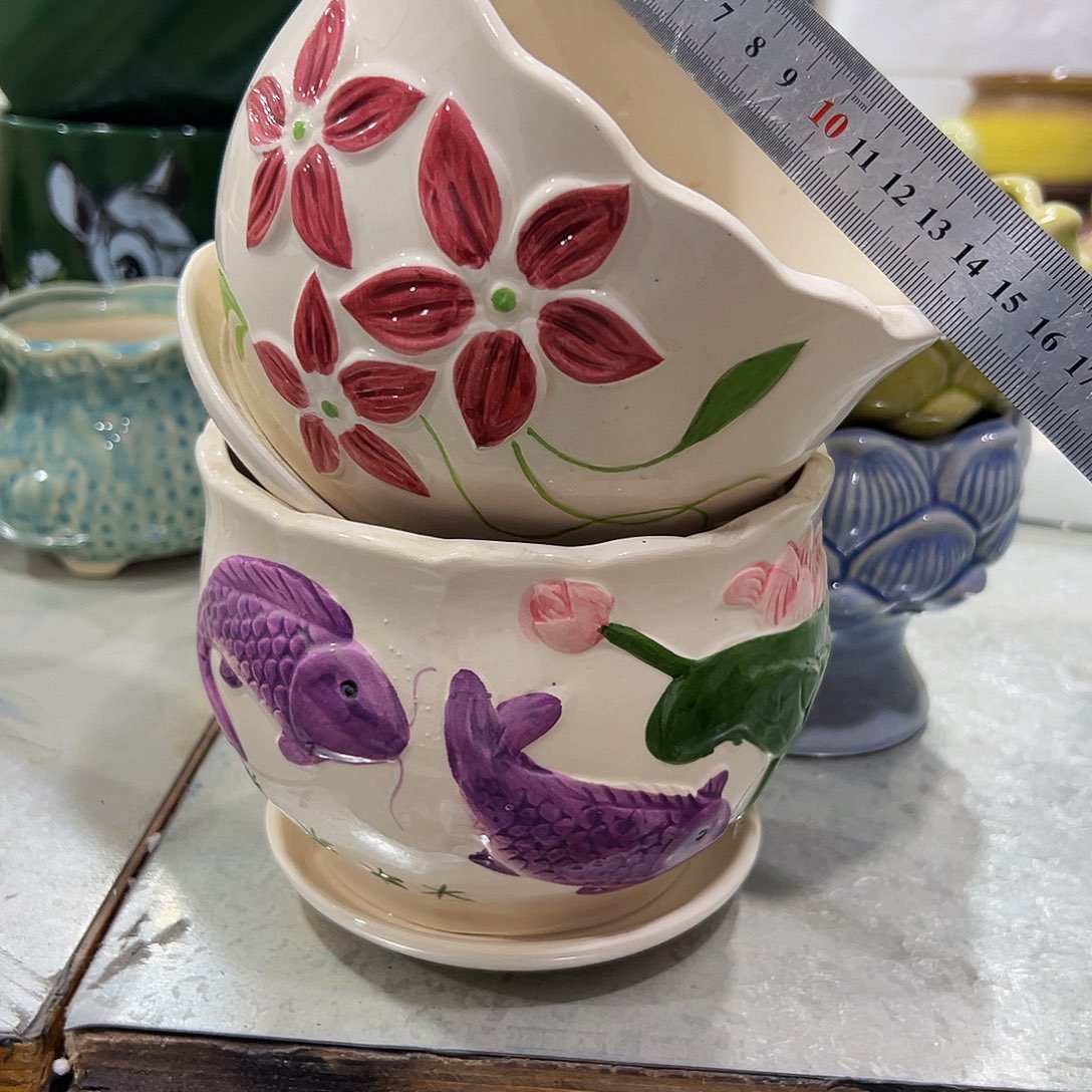 外贸尾单陶瓷花盆凑单10米包邮