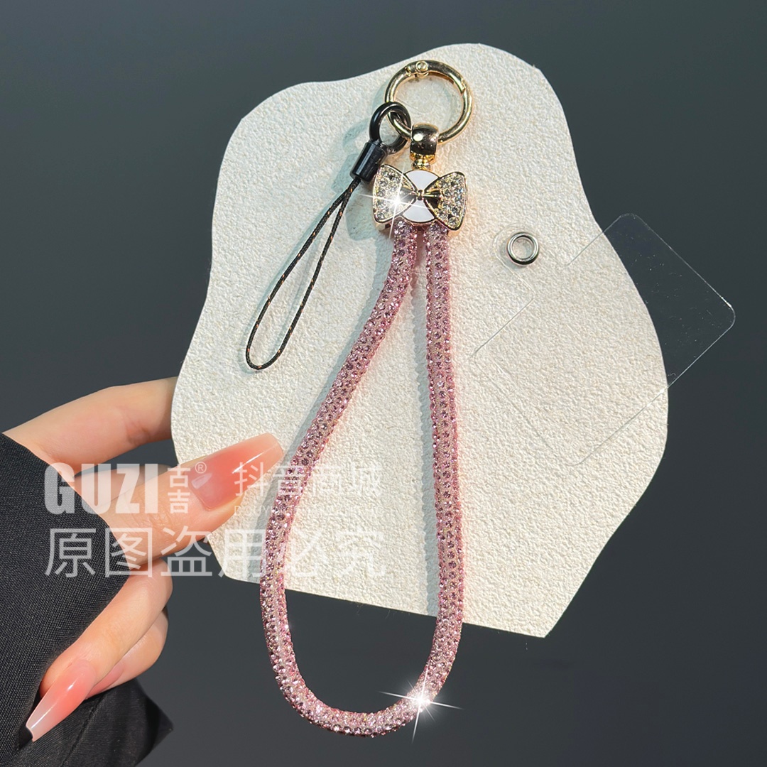 手机挂绳满钻蝴蝶结重工手提绳带垫片牢固耐磨手腕带手提绳精致女