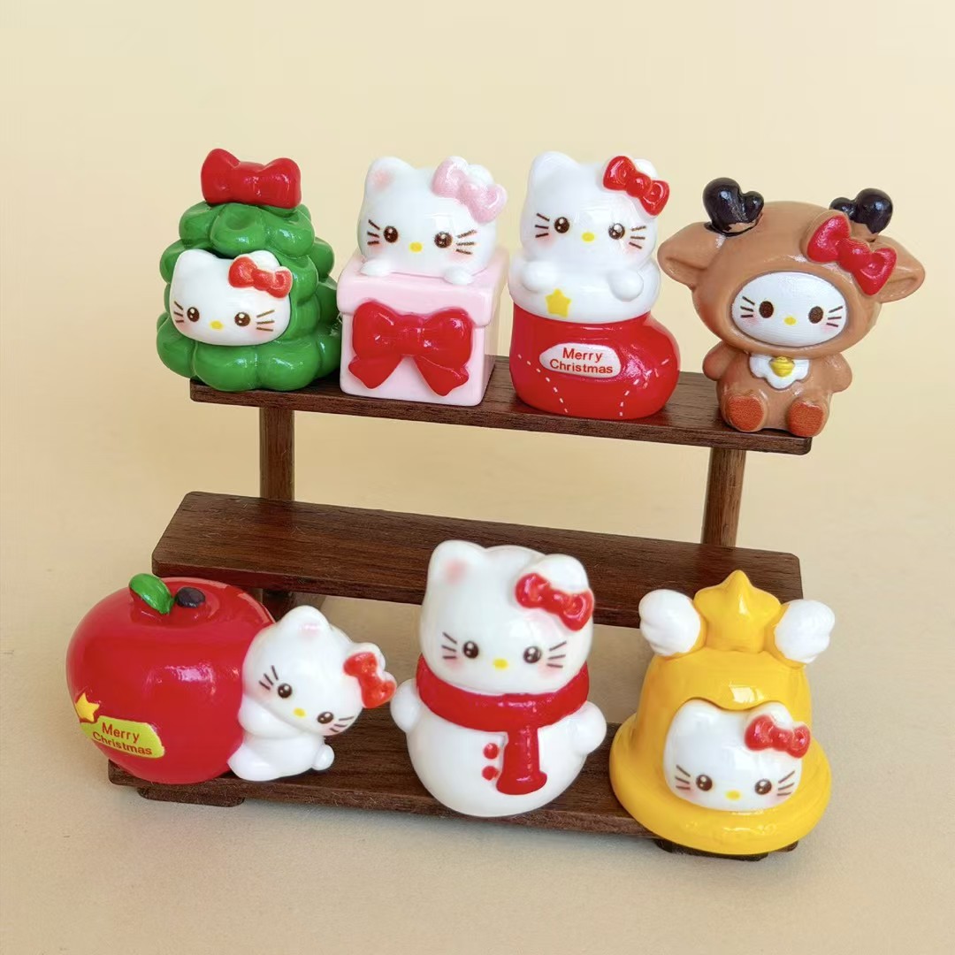 新款圣诞KT猫可爱萌粒diy摆件