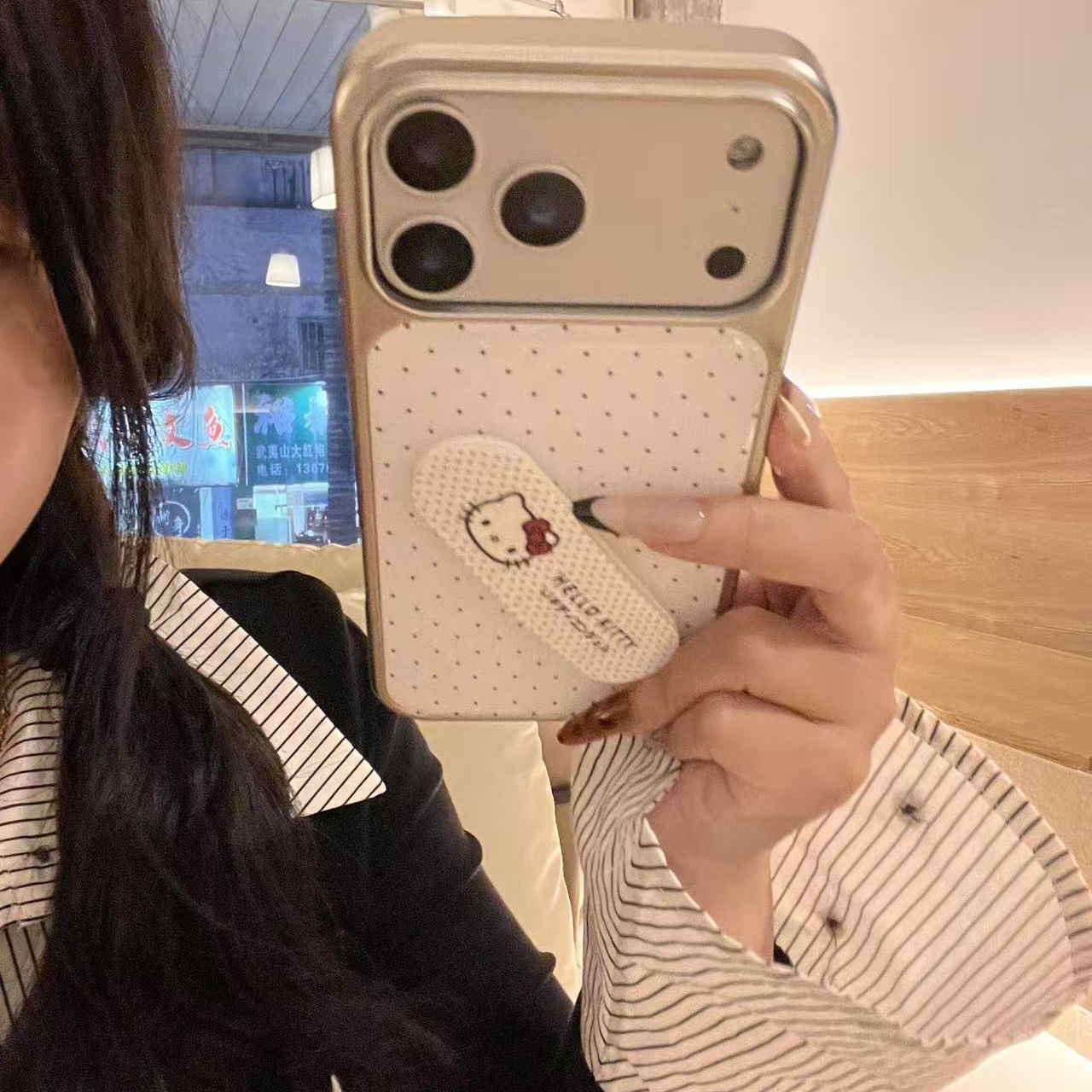 新款波点KT支架滴胶手机壳适用苹果17pro小米15reno14华为nova13