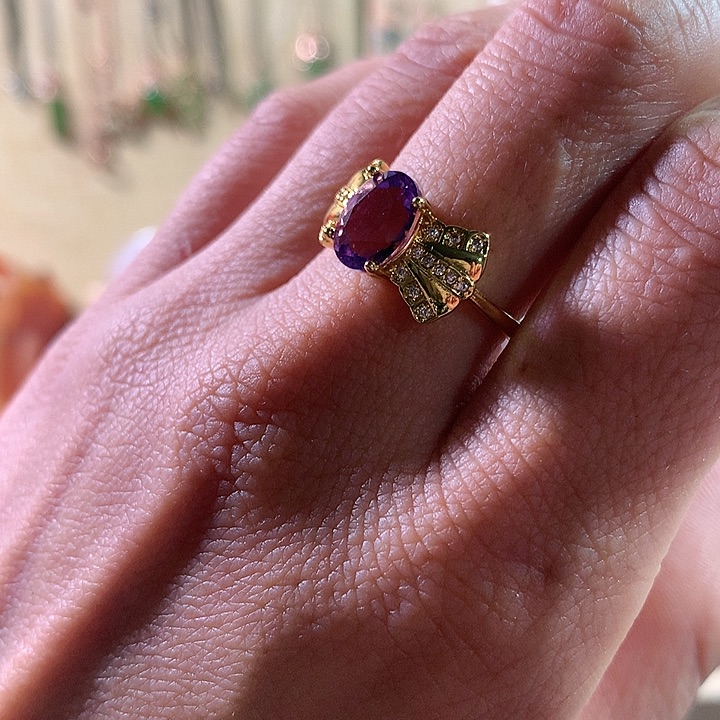 紫晶戒指未镶嵌薰衣草紫水晶