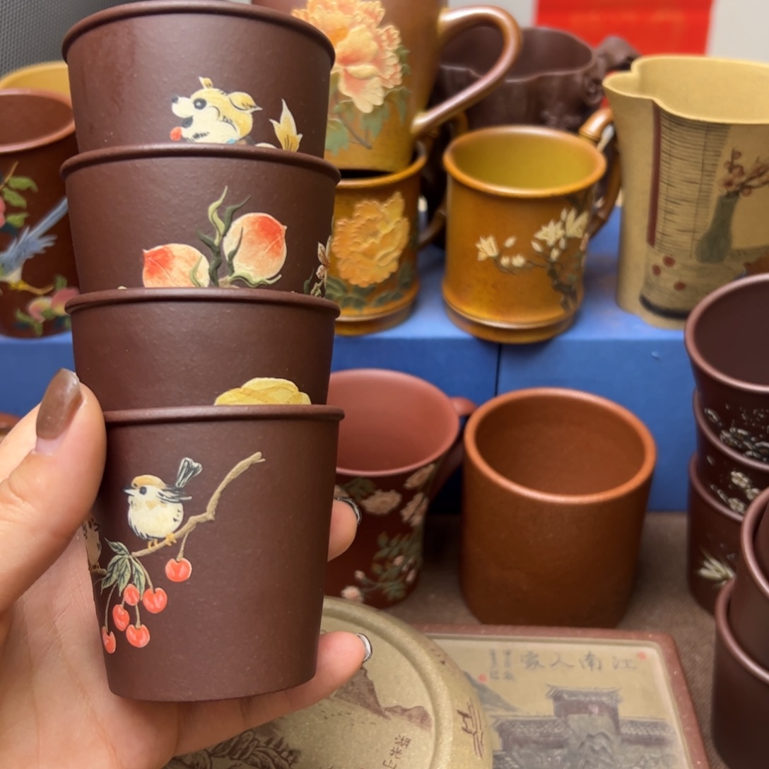 紫砂茶案紫砂主人杯100c c *4