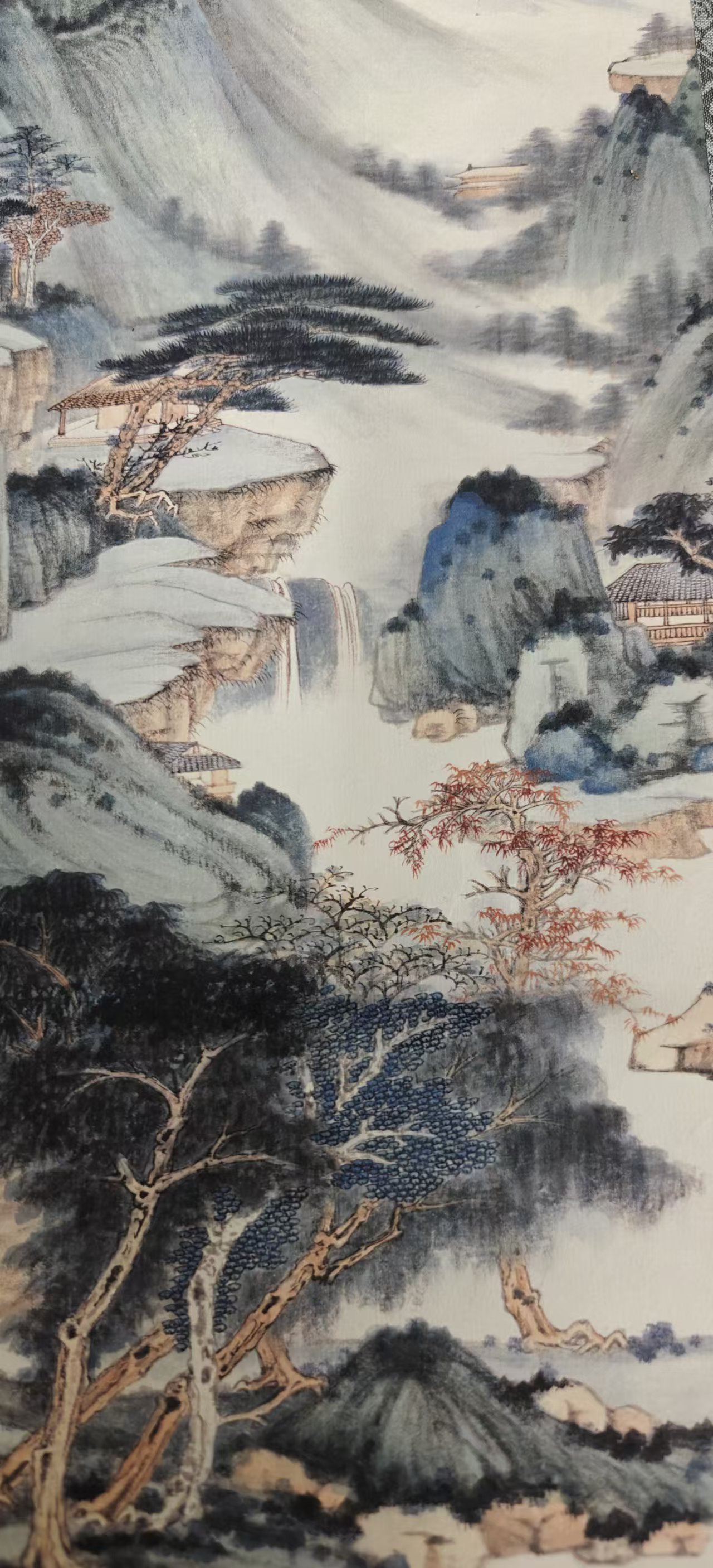 立轴国画山水装饰画多场景斗方张