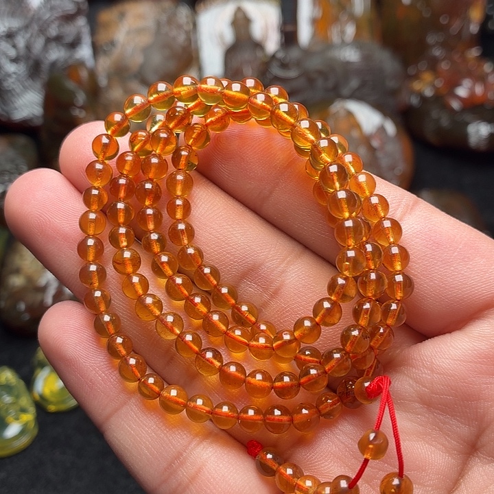 琥珀未镶嵌颈饰4➕棕红45