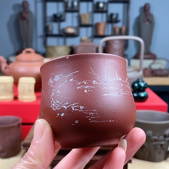 紫砂茶杯茶缘微瑕