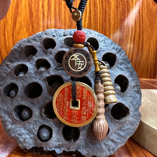 含辰砂工艺品山花桃木朱砂搭配挂饰（泰山直发）
