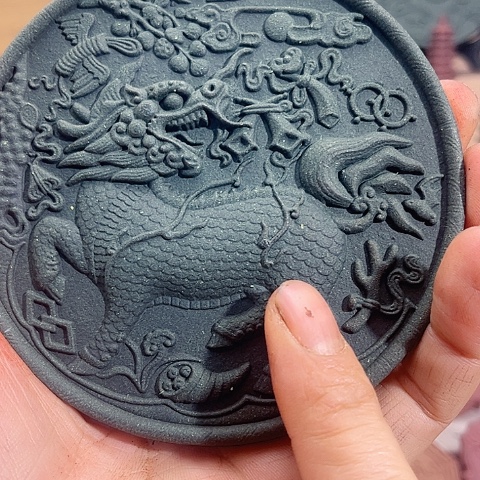 泥塑蓝药师香方香之重器大麒麟福利价