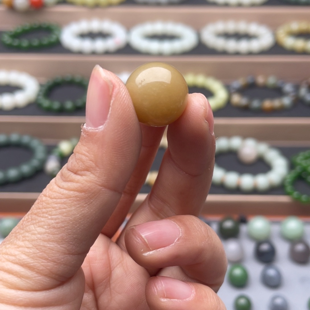 和田玉（糖玉）单珠16未镶嵌