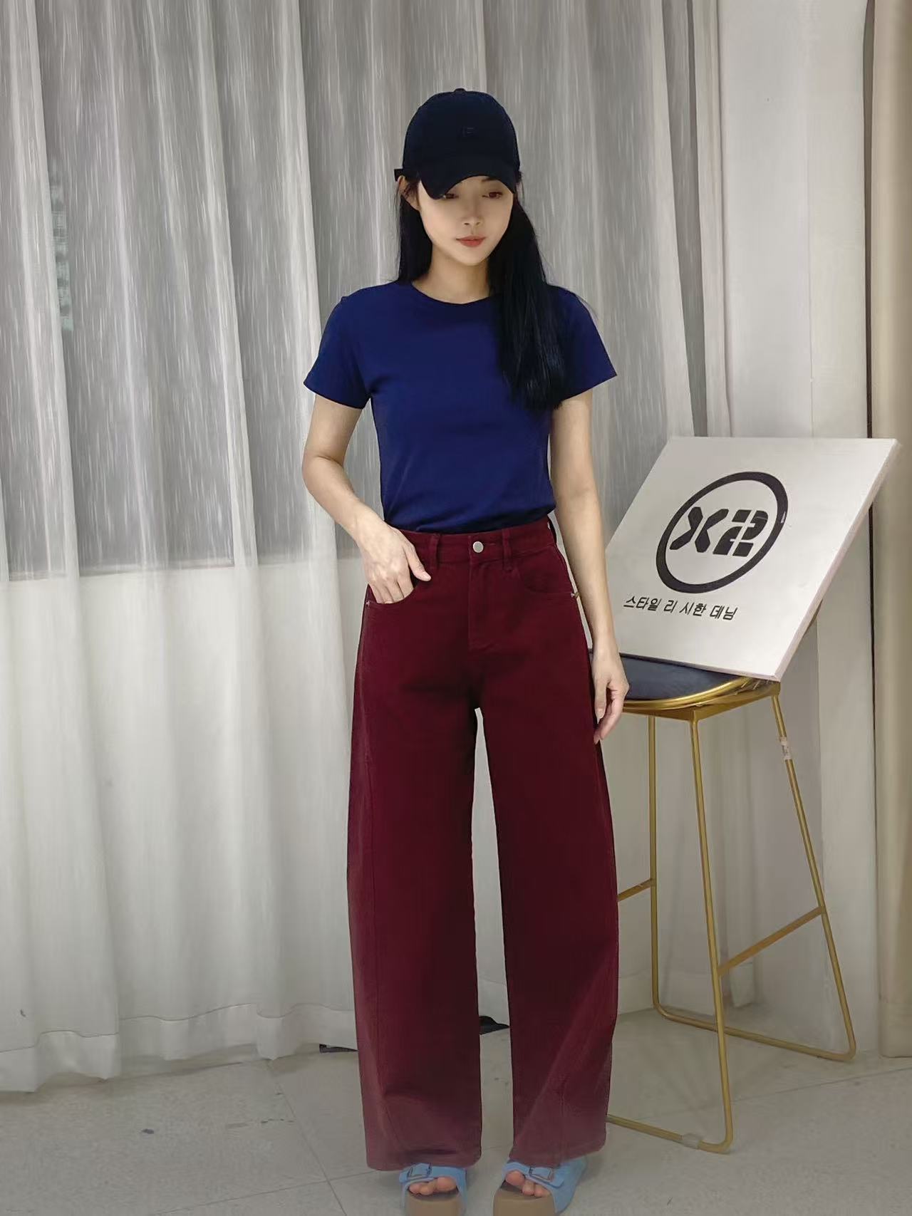 杨杨 新款阔腿牛仔裤53002