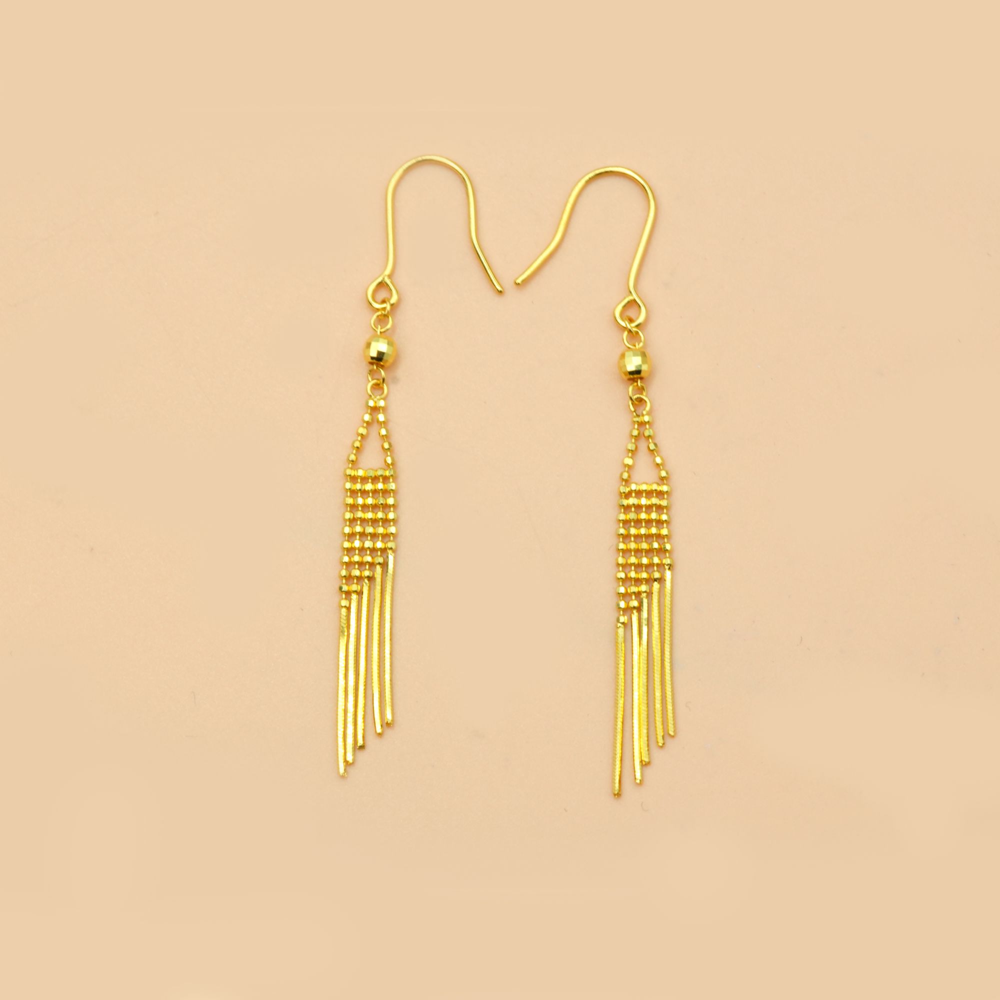 金美福足金999流苏耳坠5G工艺