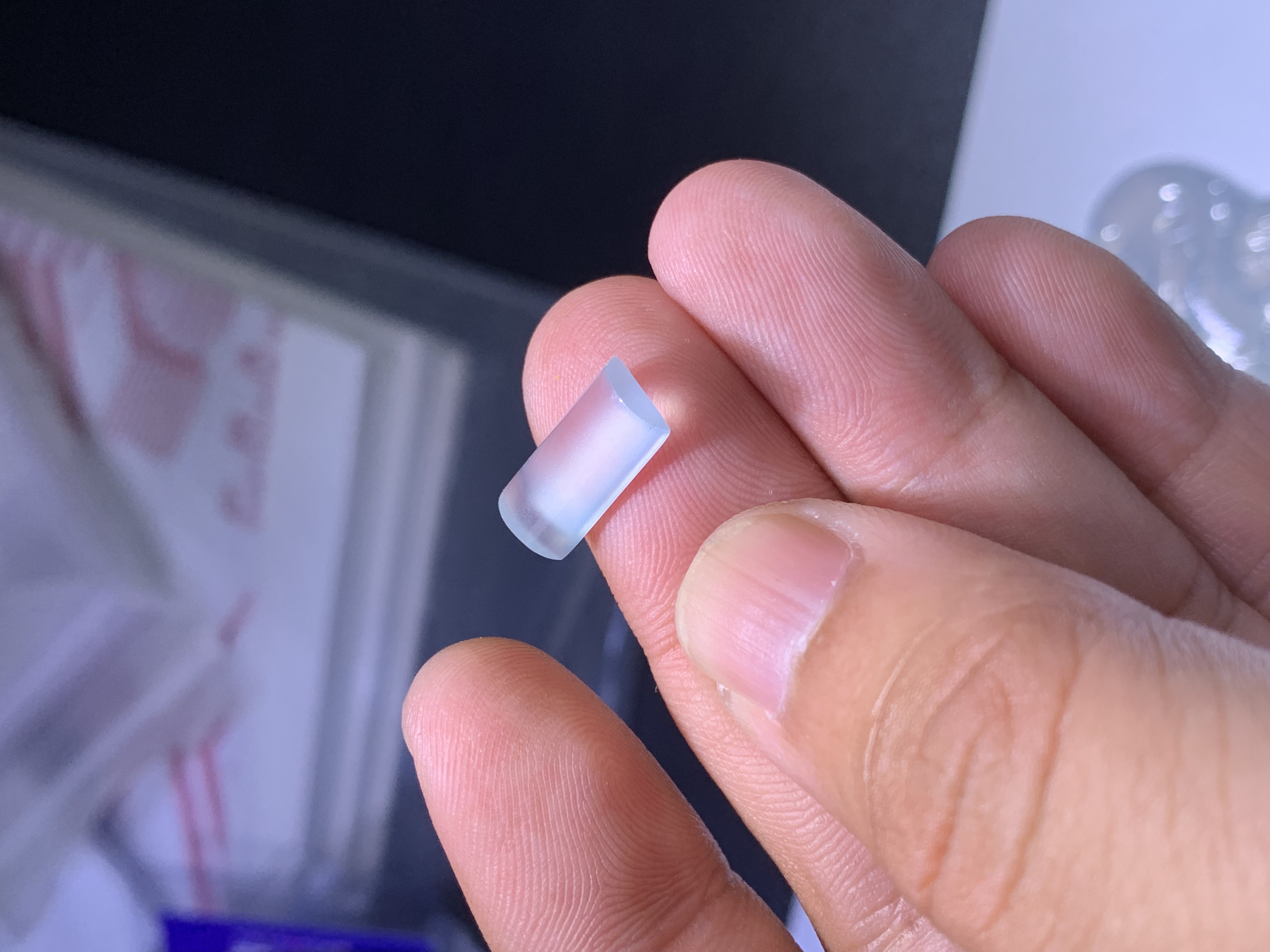 天然缅甸翡翠A货蓝钢无事柱【14.2*7.0*4.0】