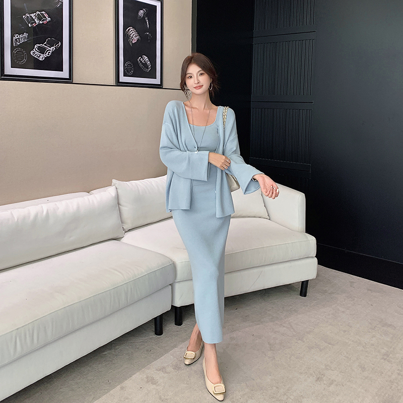 林关关 【蓝梦巴黎】羊毛混纺慵懒贵气两件套