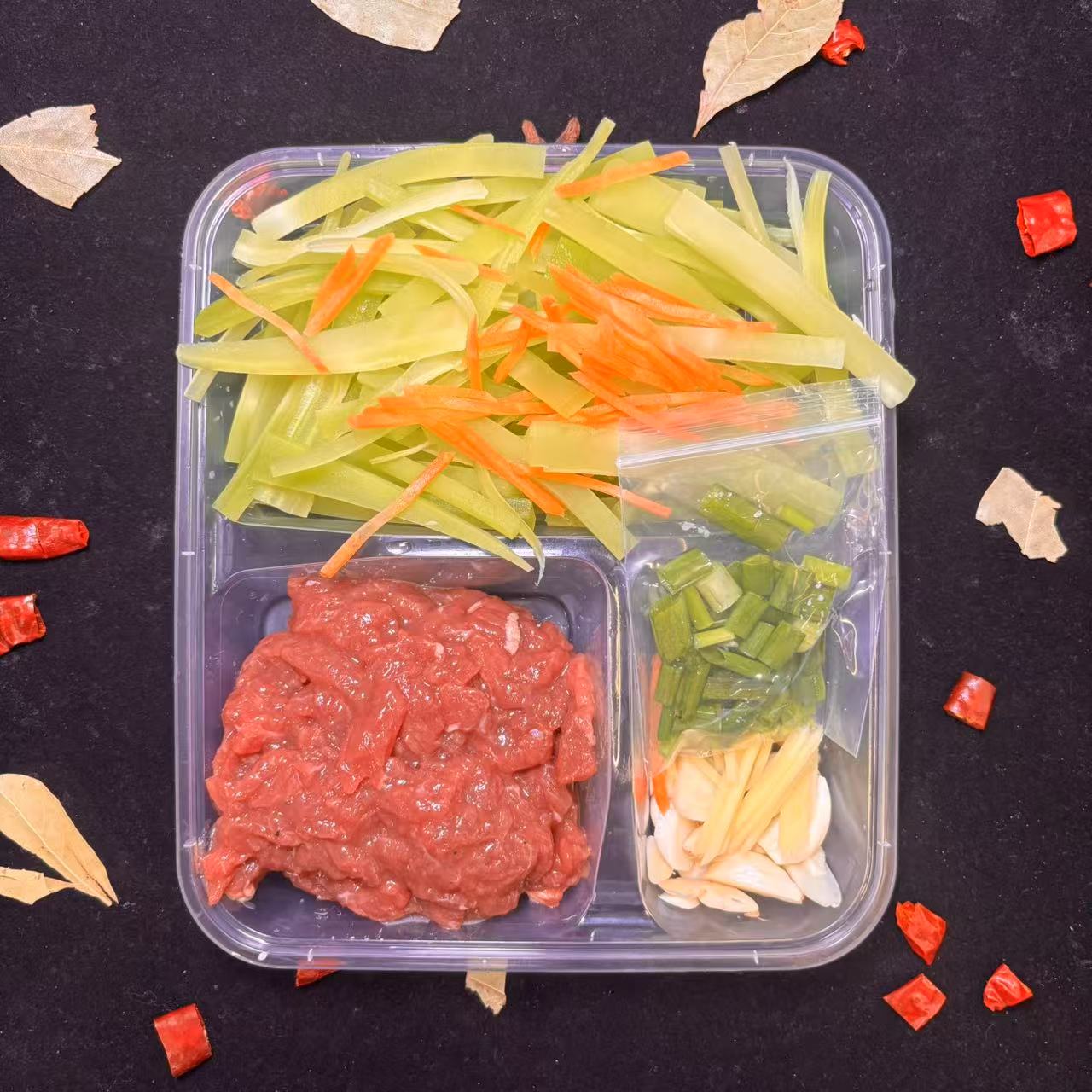 莴笋炒牛肉丝400g