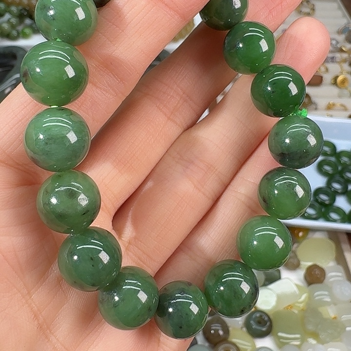 和田玉（碧玉）未镶嵌手链12mm