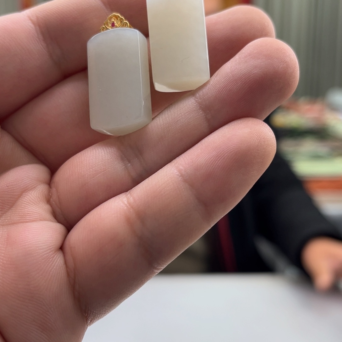 和田玉颈饰银S925镶嵌和田玉无事牌多样性发货（拍一发一）