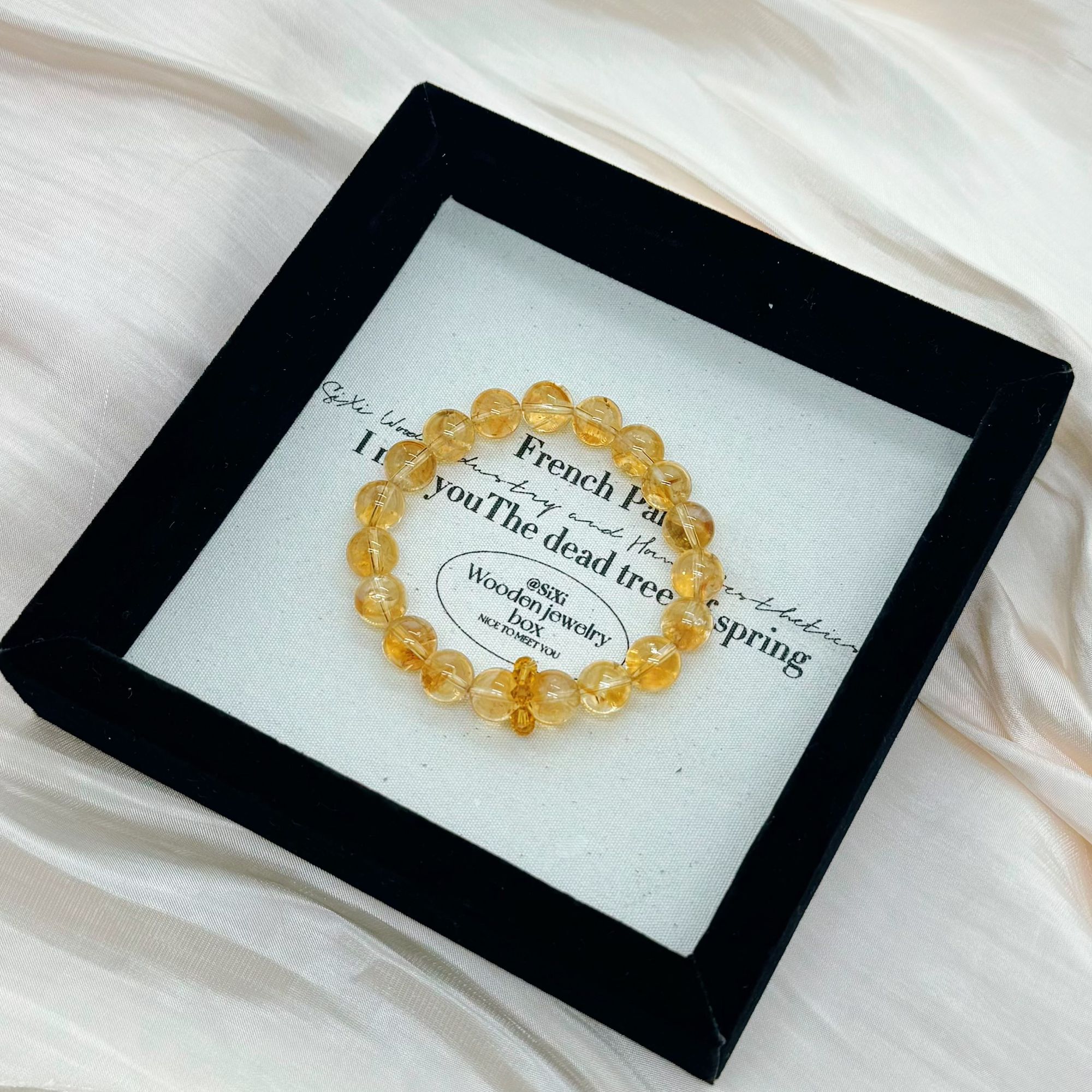 8030【捕金网】天然黄塔晶 9mm+ 施华洛小跑环 设计款 多样性发