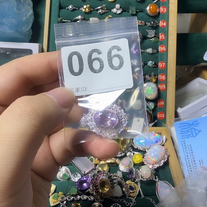 粉****颈饰水晶银S925镶嵌