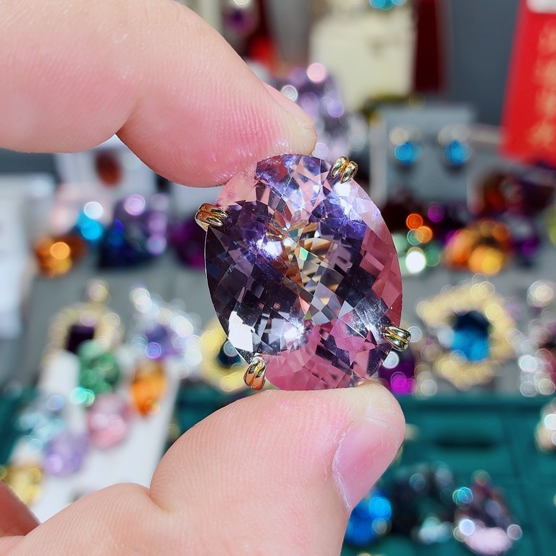 水晶戒指银S925镶嵌戒指