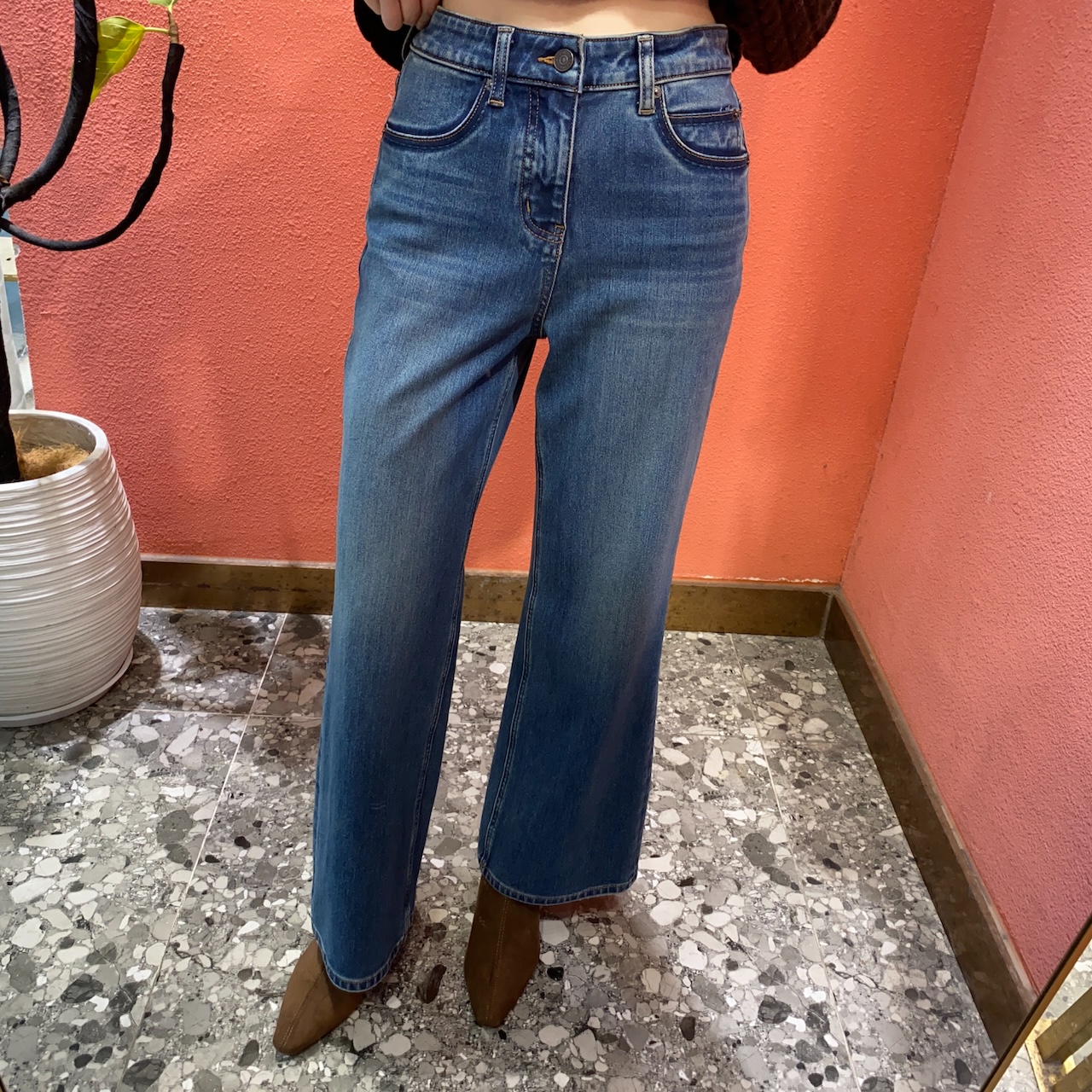 （默茗服装）撞色收边显瘦直筒裤