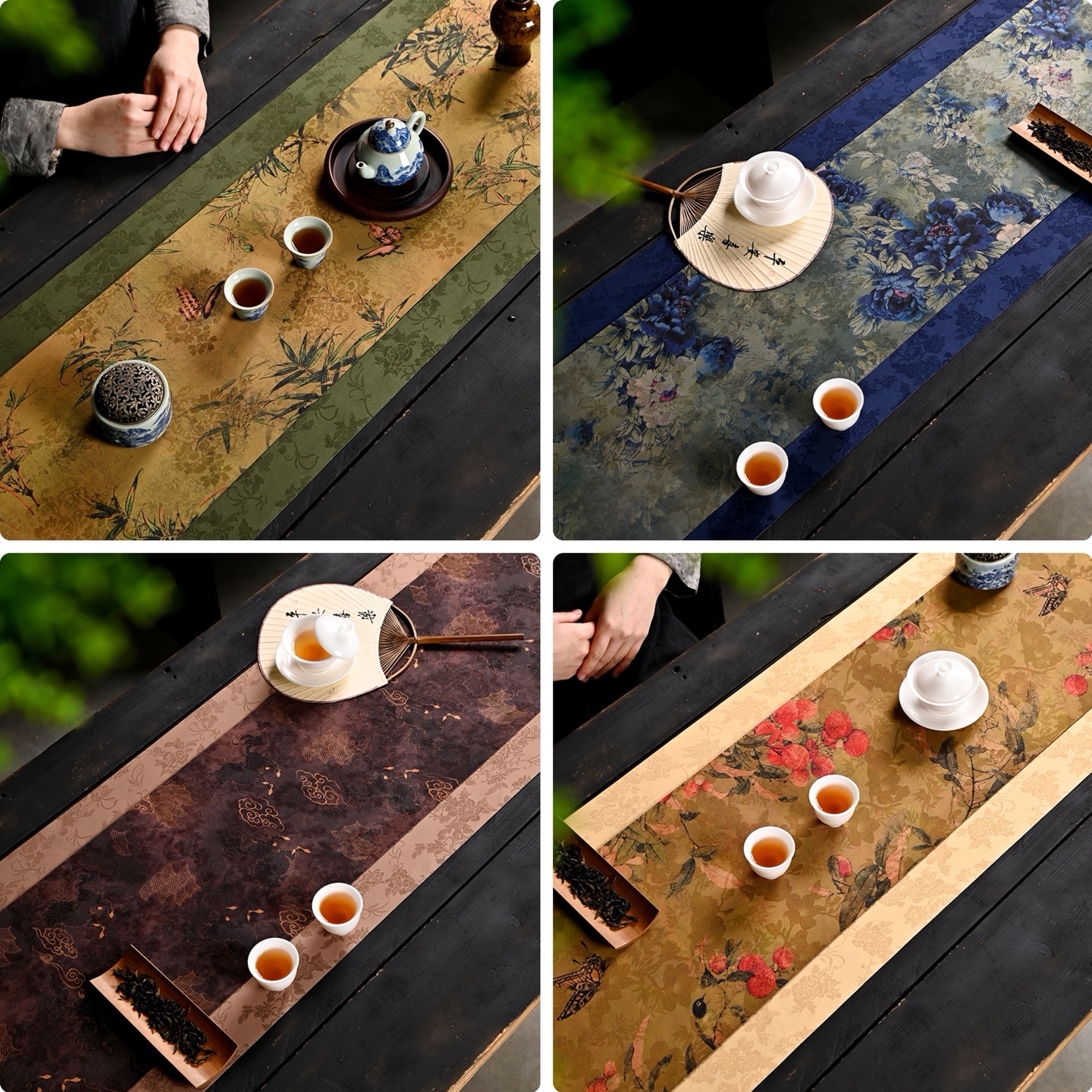 云纱茶席防水防滑茶垫子轻奢高档手工禅意桌旗新中式茶桌布艺茶旗
