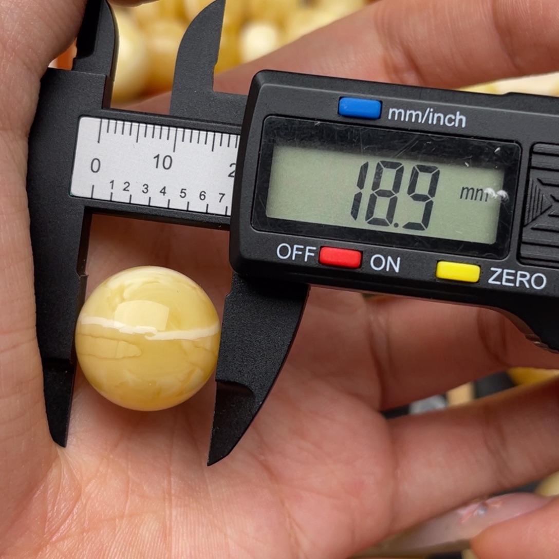 琥珀未镶嵌裸石蜜蜡圆珠静