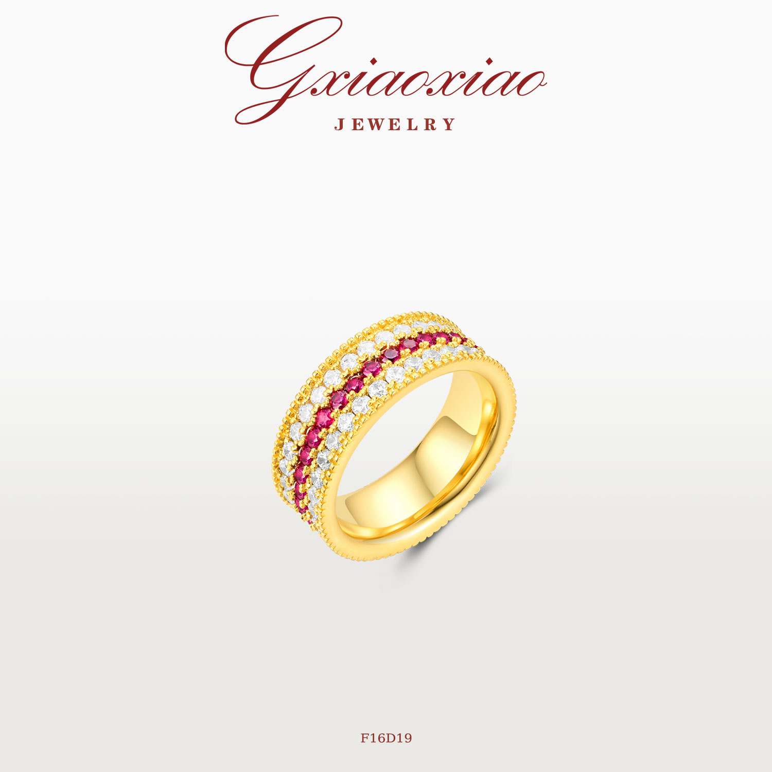 G XIAOXIAO 镀K金 气质轻奢高级感小众戒指 F16D19