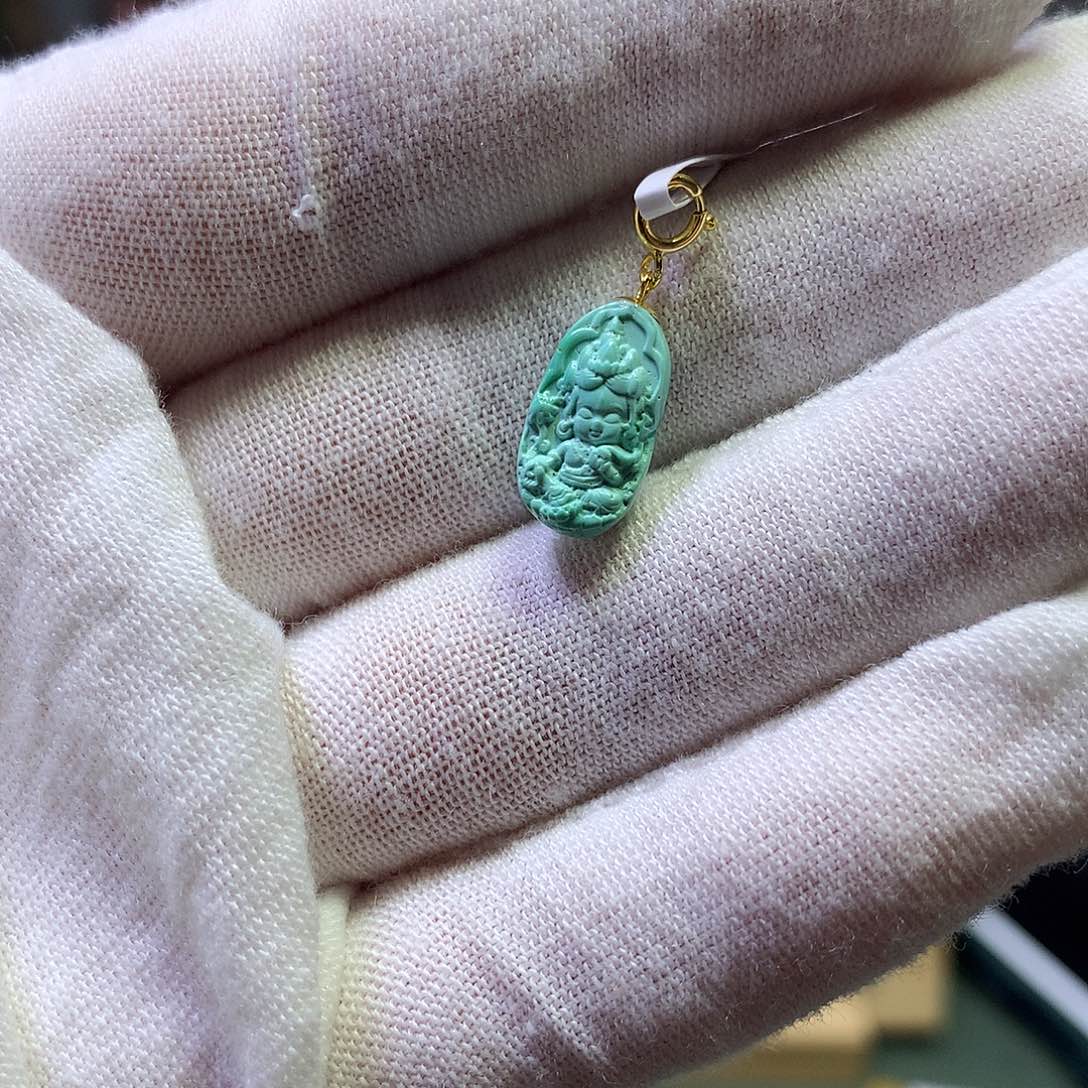 绿松石滴流18K金镶嵌