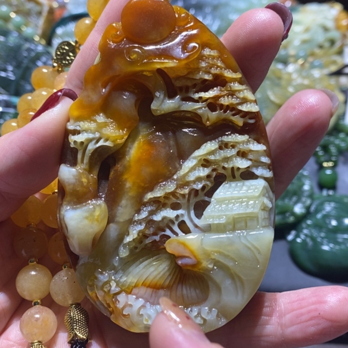 【闪购商品】岫玉毛衣链未镶嵌